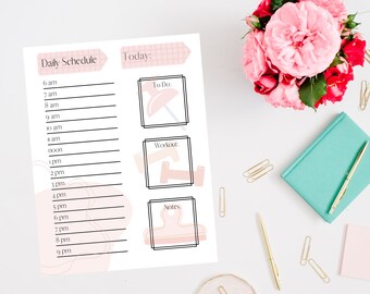 Daily Schedule Printable, Organizational Planner, Printable ...