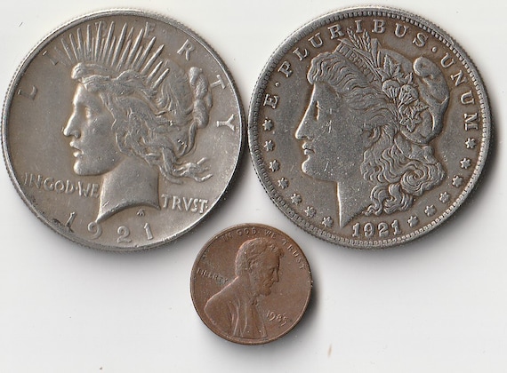 Two Face Double Sided 1921 Morgan/peace Dollar Style Magic