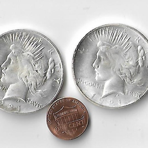 1921 Peace Dollar Style Two Face Double Heads Magic Trick Lucky Coin  Double Sided