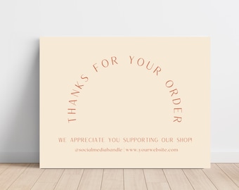 Pequeña tienda mínima, tarjeta de agradecimiento empresarial / plantilla / imprimible / personalizable