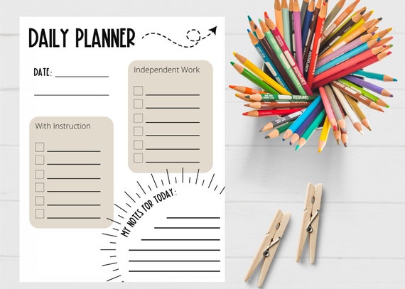Homeschool Daily Planner | Homeschool Student Checklist | Homeschool Schedule | Homeschool Printable | Daily Homeschool Routine Template