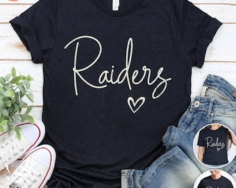 Vintage Raiders T-Shirt, Raiders School Spirit Shirt, Retro Game Day Tee for Fans