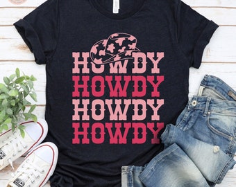 Howdy Cowgirl T-Shirt: Retro Western Rodeo Tee, Distressed Graphic, Unisex Shirt