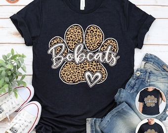 Vintage Bobcats T-Shirt Distressed Graphic, Retro Bobcats Team Tee, Unisex Shirt, Multi Color Options
