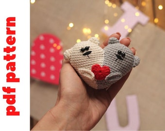 gehäkeltes Herzmuster. süße Herz Amigurumi Anleitung. DIY Valentinstag Geschenk. Häkelanleitung zum Valentinstag. Häkelanleitung Bärenherz