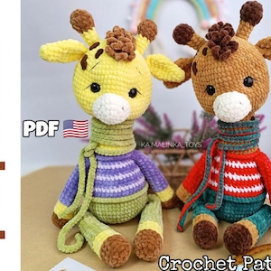 Crochet Giraffe Pattern, Amigurumi Giraffe Plush toy, Crochet Pattern Safari Animals, Funny Giraffe amigurumi, Pattern in ENG, DIY stuffed