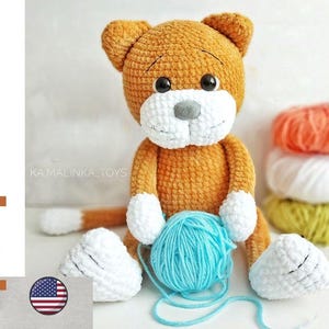 Katze Häkelanleitung, Amigurumi Englisch Häkelanleitung Katze, Anleitung Gestrickte Katze, Pattern Cat, Toy Cat
