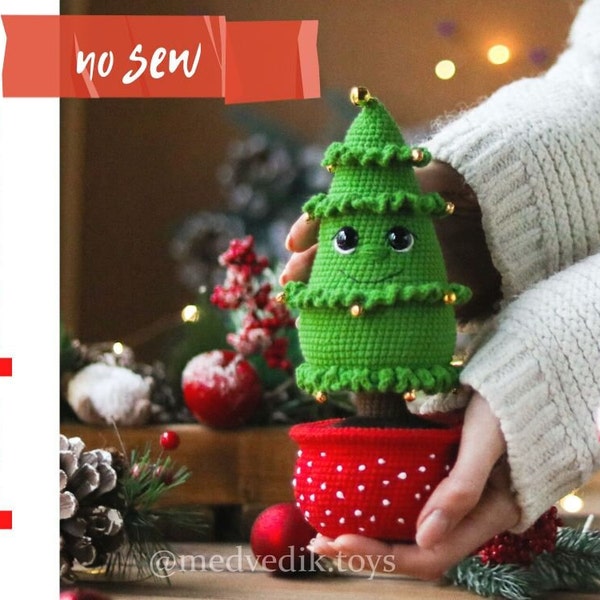 modèle d'arbre de Noël au crochet. Joli tutoriel de crochet de sapin de Noël. Cadeau de Noël bricolage. sapin de noël au crochet dans le pot.