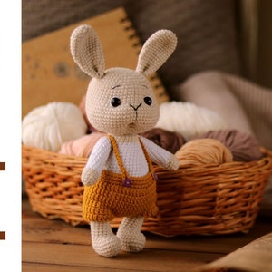 Crochet bunny pattern. crochet animals pattern. amigurumi animals pattern. crochet easter pattern. crochet easter basket