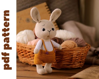 Crochet bunny pattern. crochet animals pattern. amigurumi animals pattern. crochet easter pattern. crochet easter basket