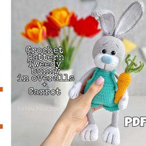 Crochet Pattern Easter Rabbit, Crochet Bunny Pattern in Eng, Amigurumi Bunny, Easter Pattern Rabbit, Crochet animals pattern