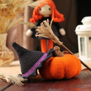 Modèle d'Halloween au crochet. Modèle de poupée amigurumi. modèle de poupée au crochet. Motif sorcière au crochet. Motif amigurumi. image 8