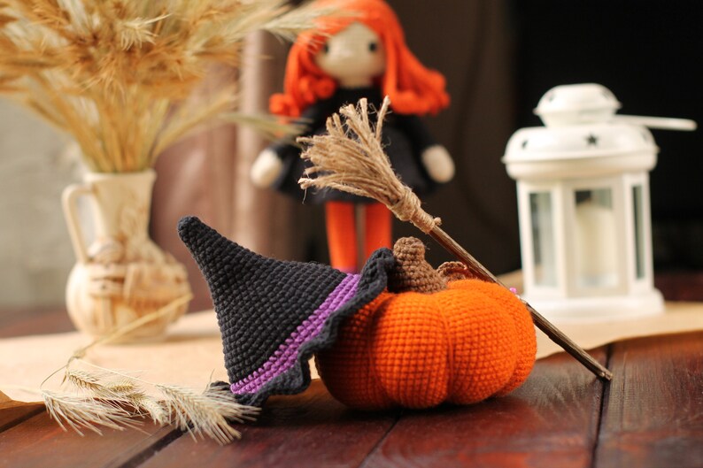 Modèle d'Halloween au crochet. Modèle de poupée amigurumi. modèle de poupée au crochet. Motif sorcière au crochet. Motif amigurumi. image 8