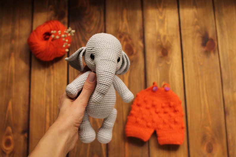 Crochet elephant pattern. amigurumi elephant pattern. crochet animals pattern. amigurumi pattern image 5