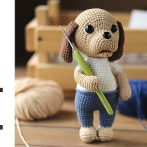 crochet puppy pattern. cute dog crochet pattern. amigurumi puppy tutorial in english. crochet animals pattern