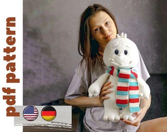 crochet yeti pattern. amigurumi crochet bigfoot pattern. easy crochet plush pattern. crochet monster pattern in ENG/German. DIY plush toy.