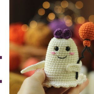 crochet ghost pattern. amigurumi ghost pattern. cute crochet halloween decor. halloween crochet pattern. crochet halloween decorations