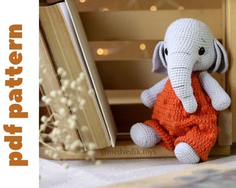 Crochet elephant pattern. amigurumi elephant pattern. crochet animals pattern. amigurumi pattern