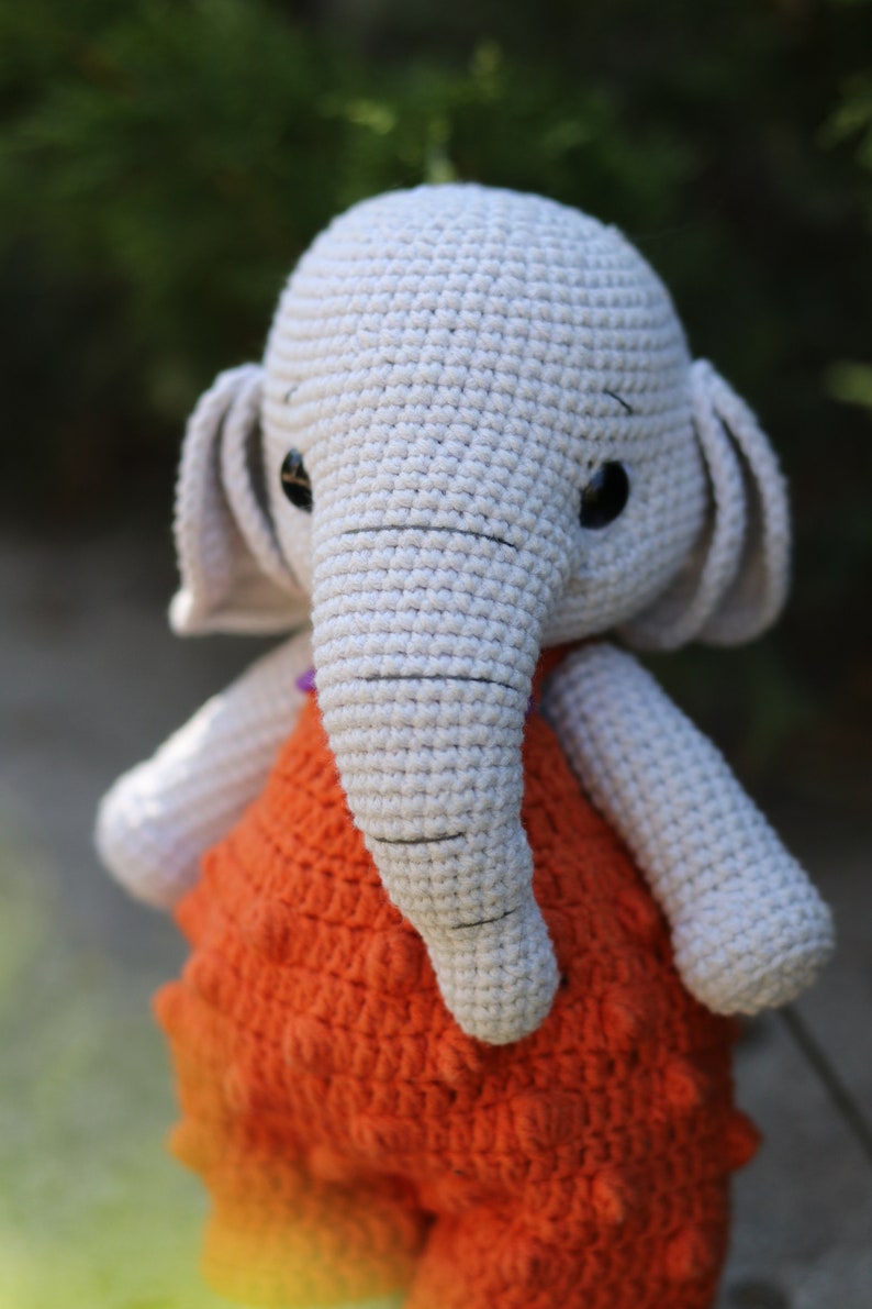 Crochet elephant pattern. amigurumi elephant pattern. crochet animals pattern. amigurumi pattern image 9