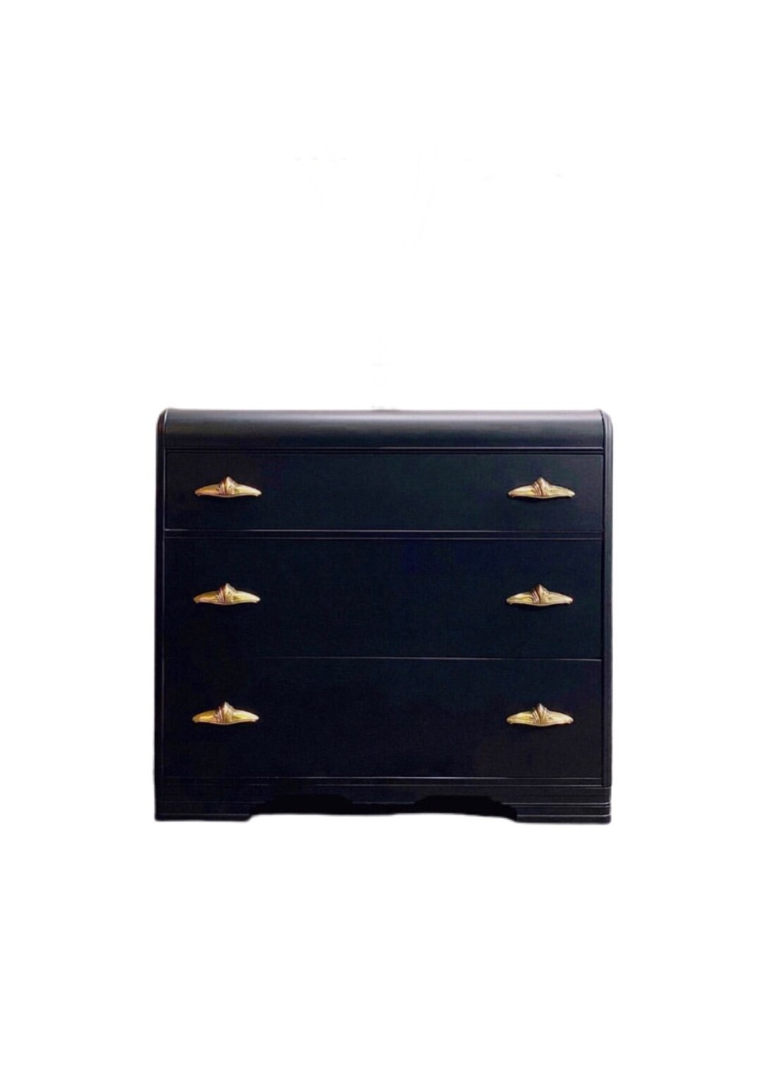Waterfall Dresser Black With Original Brass Pulls Etsy