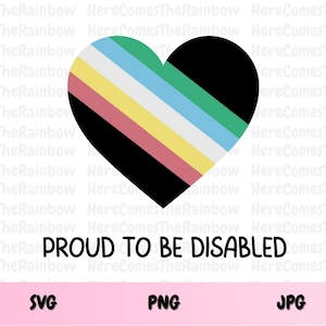 Fier d’être handicapé SVG - Fierté du handicap - Citation d’affirmation SVG - Citation motivationnelle - Drapeau de la fierté du handicap - Amour de soi