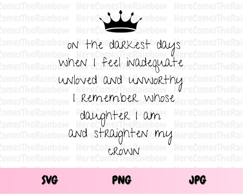 I Remember Whose Daughter I Am SVG - Daughter of the King - Affirmation