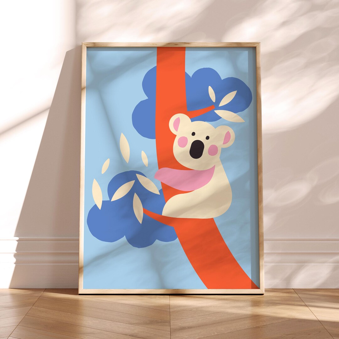 Koala Nursery Print: Australian Animal Kids Wall Art (digital Download ...