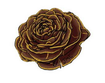 Rozen-dennenappelsticker | Uitgesneden bloemensticker voor laptops en notitieboekjes