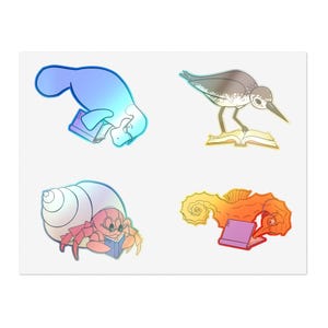 Stickervel Holografisch strand Read Critters