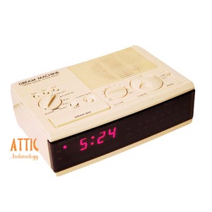 1980s Sony Dream Machine White Alarm Clock Radio, ICF-C2W, Red LED Display, Tested, Great Condition, Vintage Sony Radio Alarm Clock