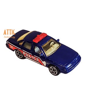 Vintage Matchbox Ford Crown Victoria Police Patrol, 1:64, Diecast Blue Police Car, 1990s Matchbox Diecast Police Car, Police Interceptor Car
