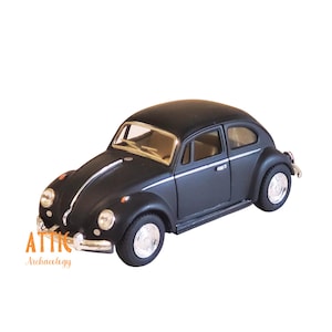 Diecast Black VW Beetle, 1:37 Diecast VW Beetle, Pull Back, Moving-Parts, Like New, Kinsmart Black Mate VW Beetle -vw, diecast old vw Beetle
