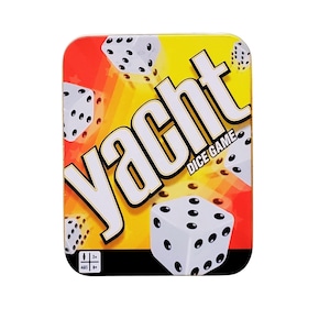 Yacht Dice Game, in Tin Case, Like New -travel dice game, game night, 5 dice scoring game