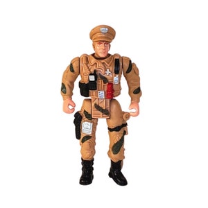 Vintage 1990s Military Officer 4&#39;&#39; Action Figure, in Great Condition (army figurine, commander, fighter, soldier, air force figure)