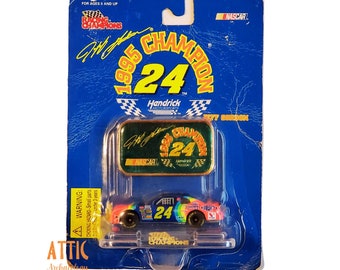 Vintage Racing Champions Diecast Nascar Car 24, Diecast 1995 Nascar Champion Car, Championship Badge, 1:64, Sealed, Like New