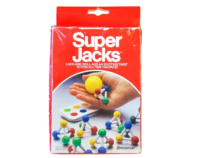 Vintage 1988 Super Jacks Game, by Pressman, Sealed Contents giant Jacks