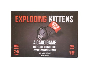 Exploding Kittens Card Game, NSFW Edition, Hard Box, Like New, Cats Card Game, Cat Person Game Night Gift, Cat Decor, Bar, Boho Decor