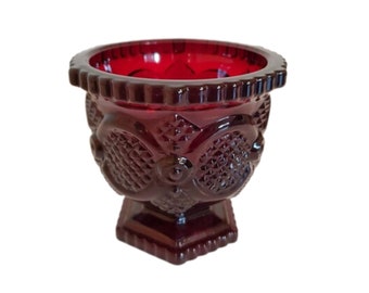 Vintage Ruby Red Glass Bowl, 3.5", Avon Collectible, in Excellent Condition -goth, vessel, potion, ritual, boho, academia décor