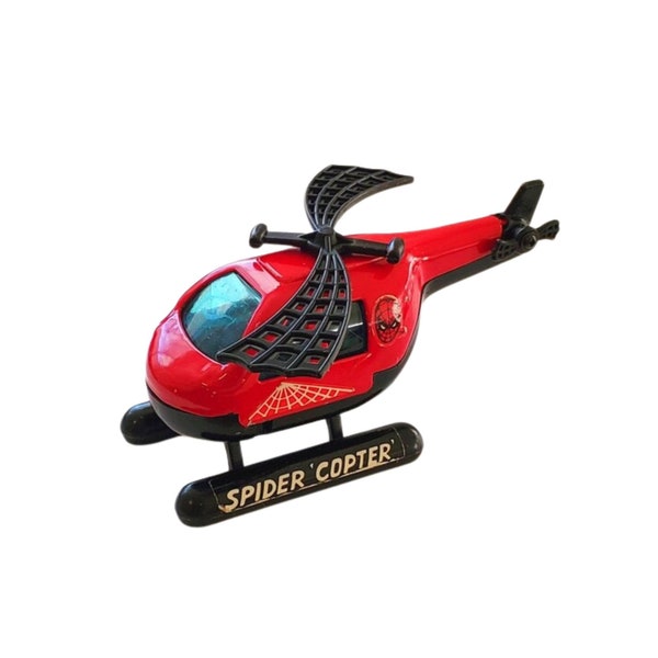 Vintage 1980 Pressed Steel/Metal Helicopter, 3''x5'', Spidercopter, by Buddy L, Made in Japan, Great Condition (vintage spider man, marvel)