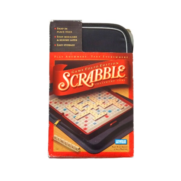 Vintage 2001 Scrabble Game, Travel Edition, Like New Parker Brothers -learning game, thinking game, spelling game, family, words game