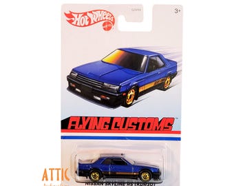 Hot Wheels Flying Customs Nissan Skyline RS Blue Target. With Real