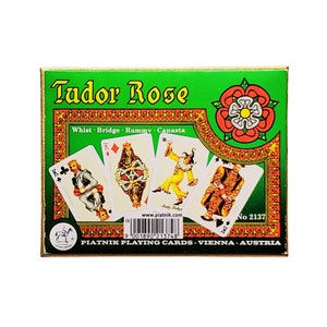 Piatnik Tudor Rose Card Game, Piatnik Canasta Game, Whist/Bridge/Rummy/Canasta, Complete/Like New (canasta card game, strategy casino game)