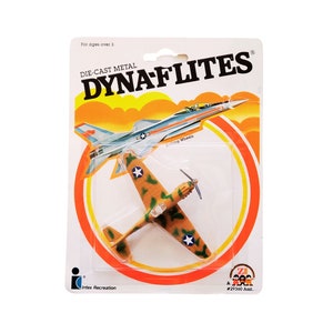 Vintage 1980s Diecast Military Airplane, Dyna-Flites, Sealed (vintage diecast U.S. military plane aircraft, military scale modeling)