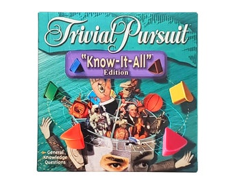 Vintage 2000 Trivial Pursuit Know-It-All Edition, General Knowledge Game, Like New (learning game, family game, game night, board game)