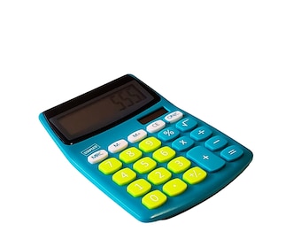 Retro Green Desktop Solar Calculator, 5''x4.5'', Tilted Screen/Desktop/Excellent Condition (retro decor, 90s office stationery)