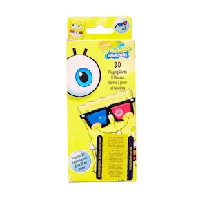 Sponge Bob 3-D Playing Cards and Glasses, by Bicycle, Like New, 2000s Sponge Bob Squarepants Collectible Game