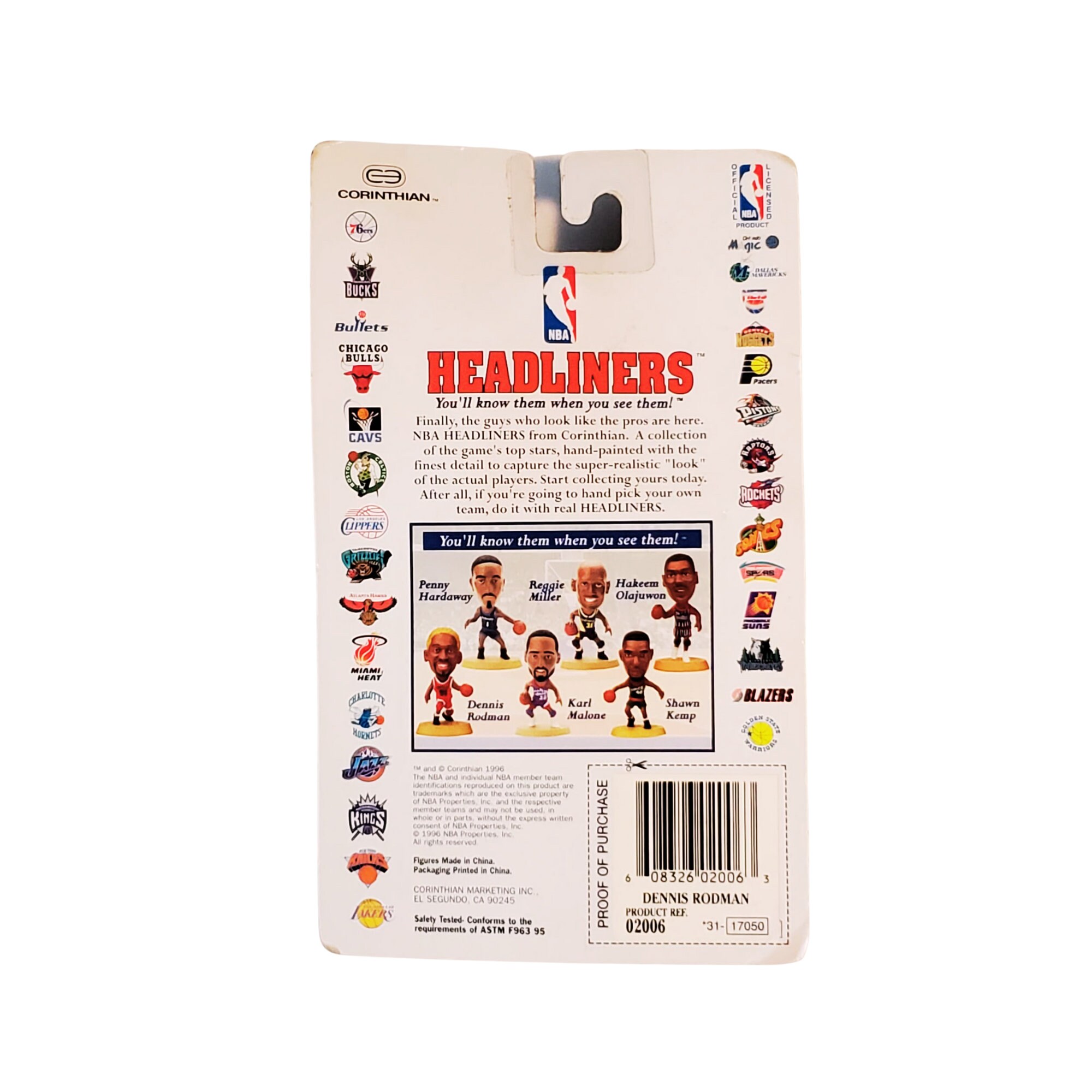 Vintage 1990s Headliners Dennis Rodman Figure, Sealed, by