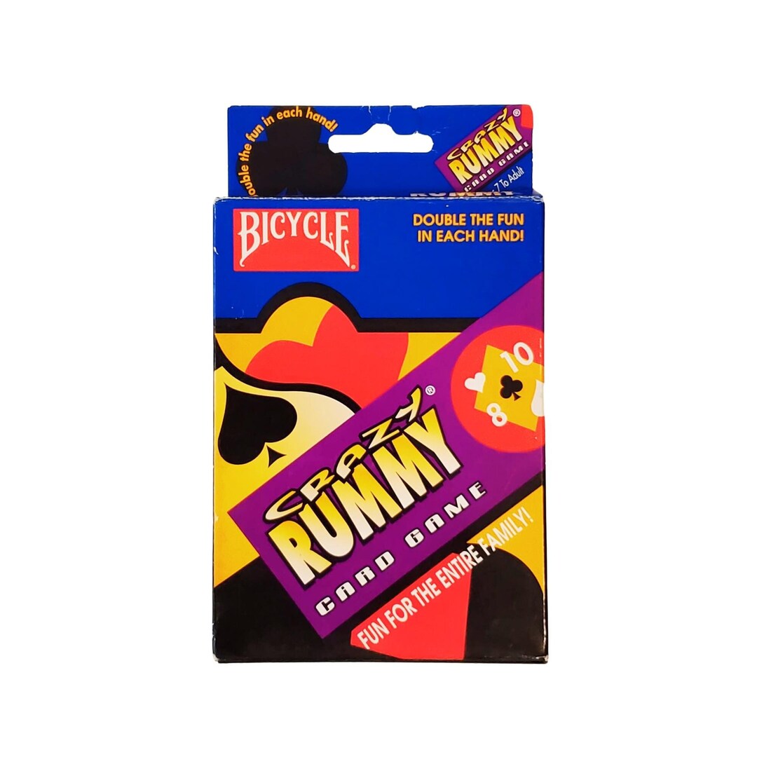 1990s Crazy Rummy Card Game, by Bicycle, Vintage Family Rummy Game ...