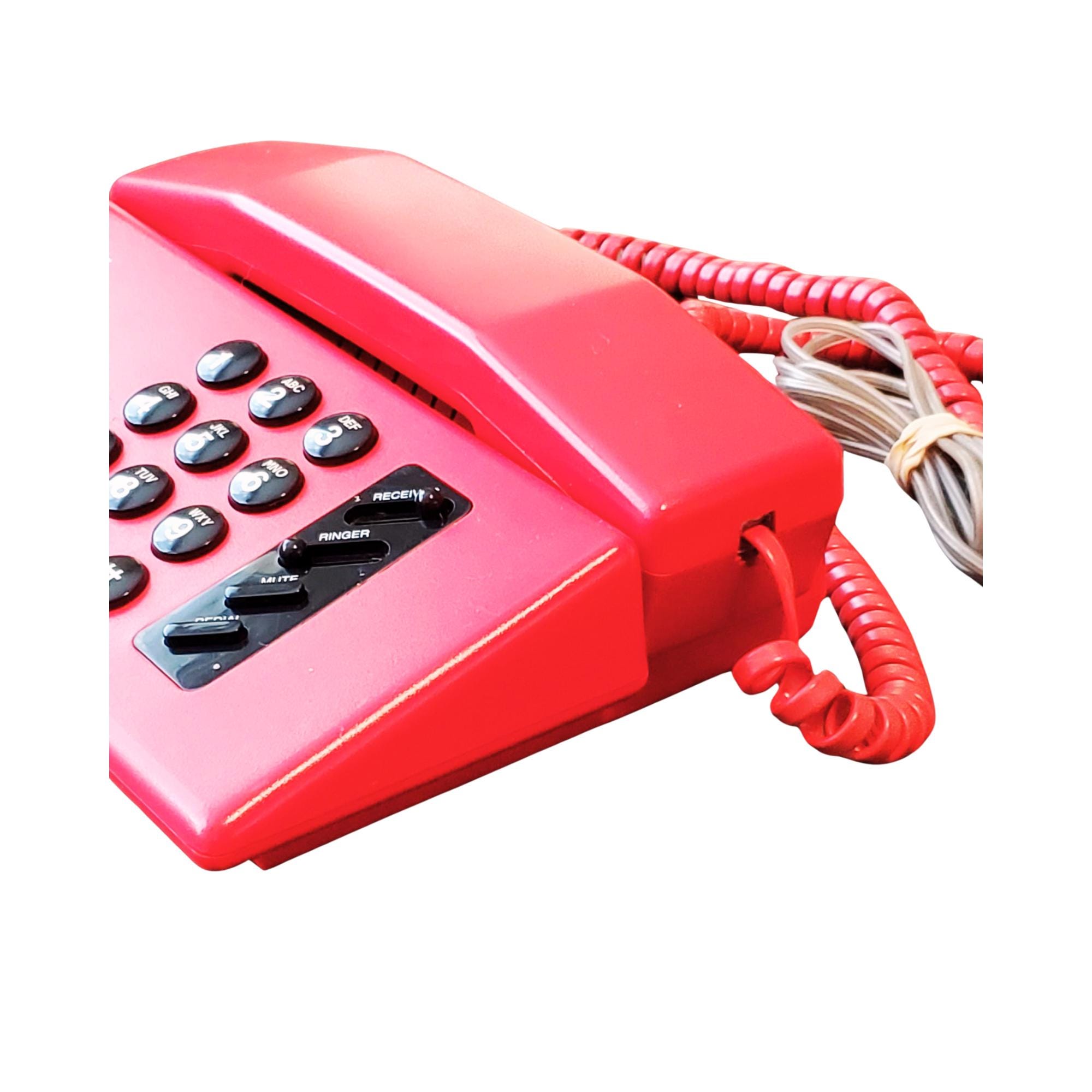 Vintage 1990s Red Push Buttons Telephone, AT&T, in Excellent