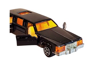 Vintage Majorette Diecast Limousine, 1980s Diecast Black Limo